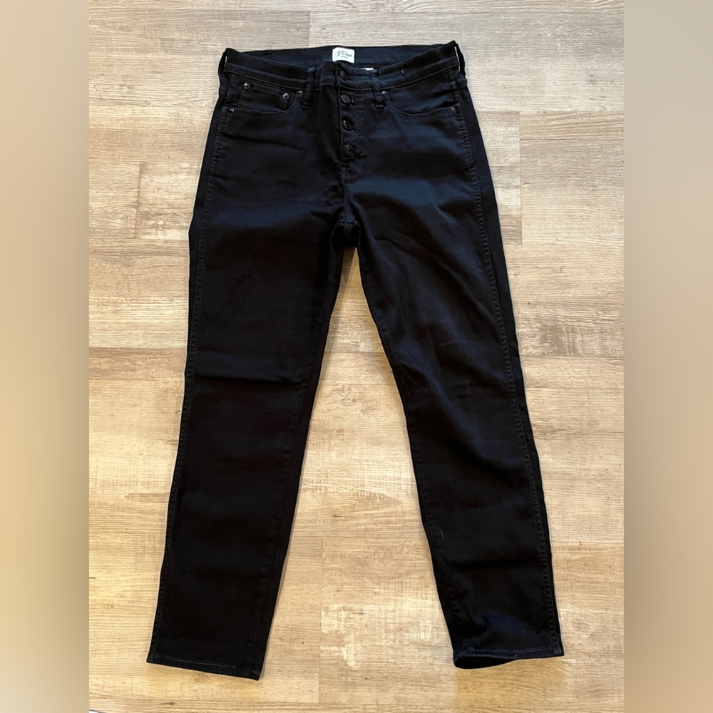 J. Crew 9” Vintage Straight Jean in Black with button fly Size 29